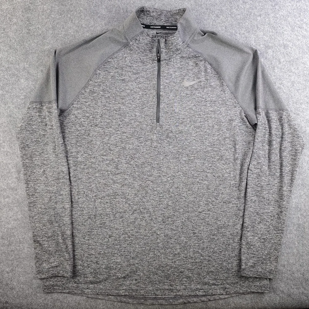 Nike Element 1/2 Zip Running Top Mens XL Dri Fit Gray Heather Pullover Stretch